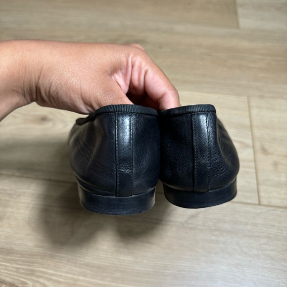 Chanel Black Leather Patent Cap Toe Ballerina Ballet Flats Size 10 Us. - Picture 3 of 10